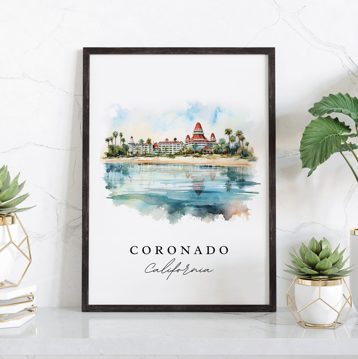 Coronado CA Custom Text Poster Print, Travel Art