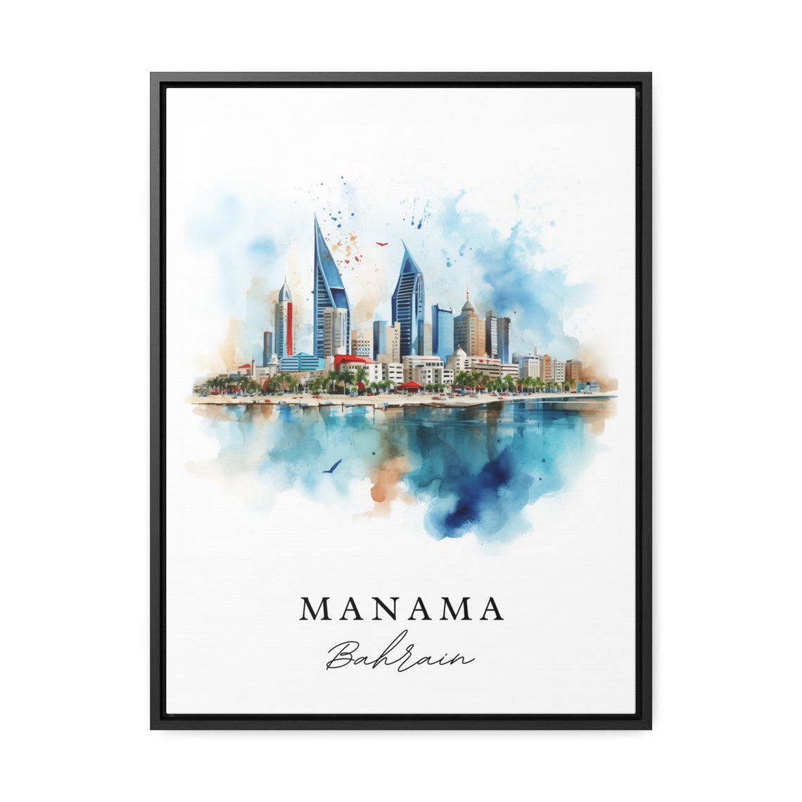 Manama Bahrain Wall Art Poster Wedding Gift Birthday Present Custom Text Personalized - Image 2