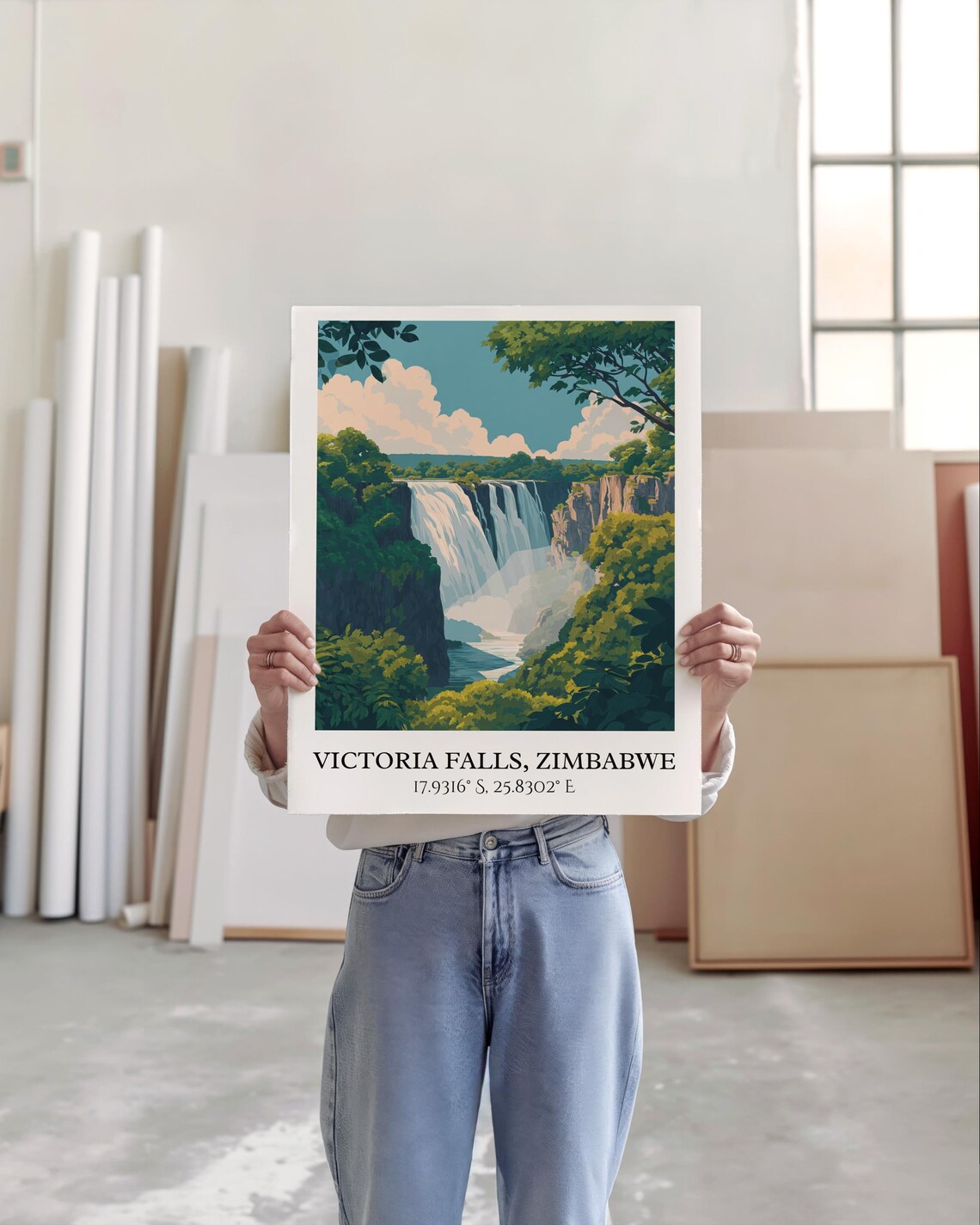 Victoria Falls Zimbabwe Waterfall Jungle Landscape Travel Poster - Image 5