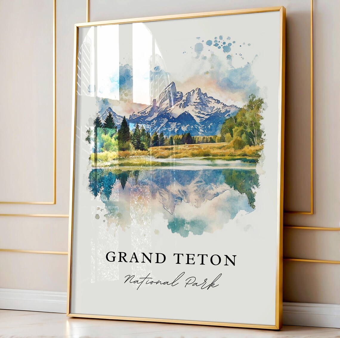 Grand Teton National Park Wyoming Mountain Reflection Poster - Image 4