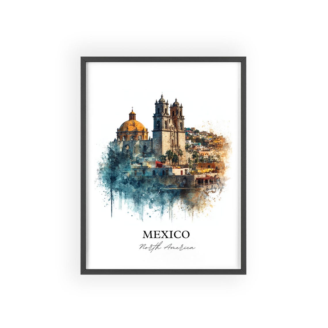 Mexico Wall Art Print Watercolor Gift Travel Poster Housewarming - Image 2
