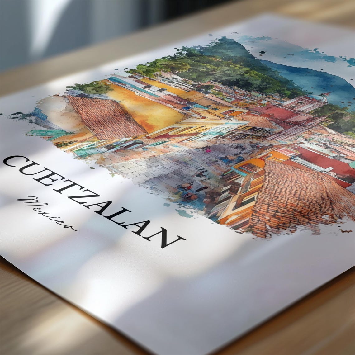 Cuetzalan Mexico Lush Green Hillside Town Church Red Roofs Poster - Image 6