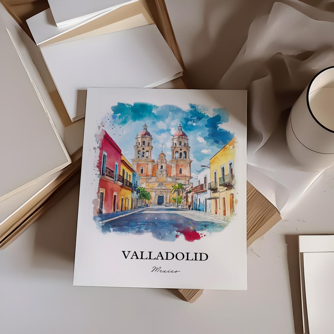 Valladolid Wall Art Yucatn Peninsula Prints Mexico Watercolor Gift Travel Print Poster Housewarming - Image 2