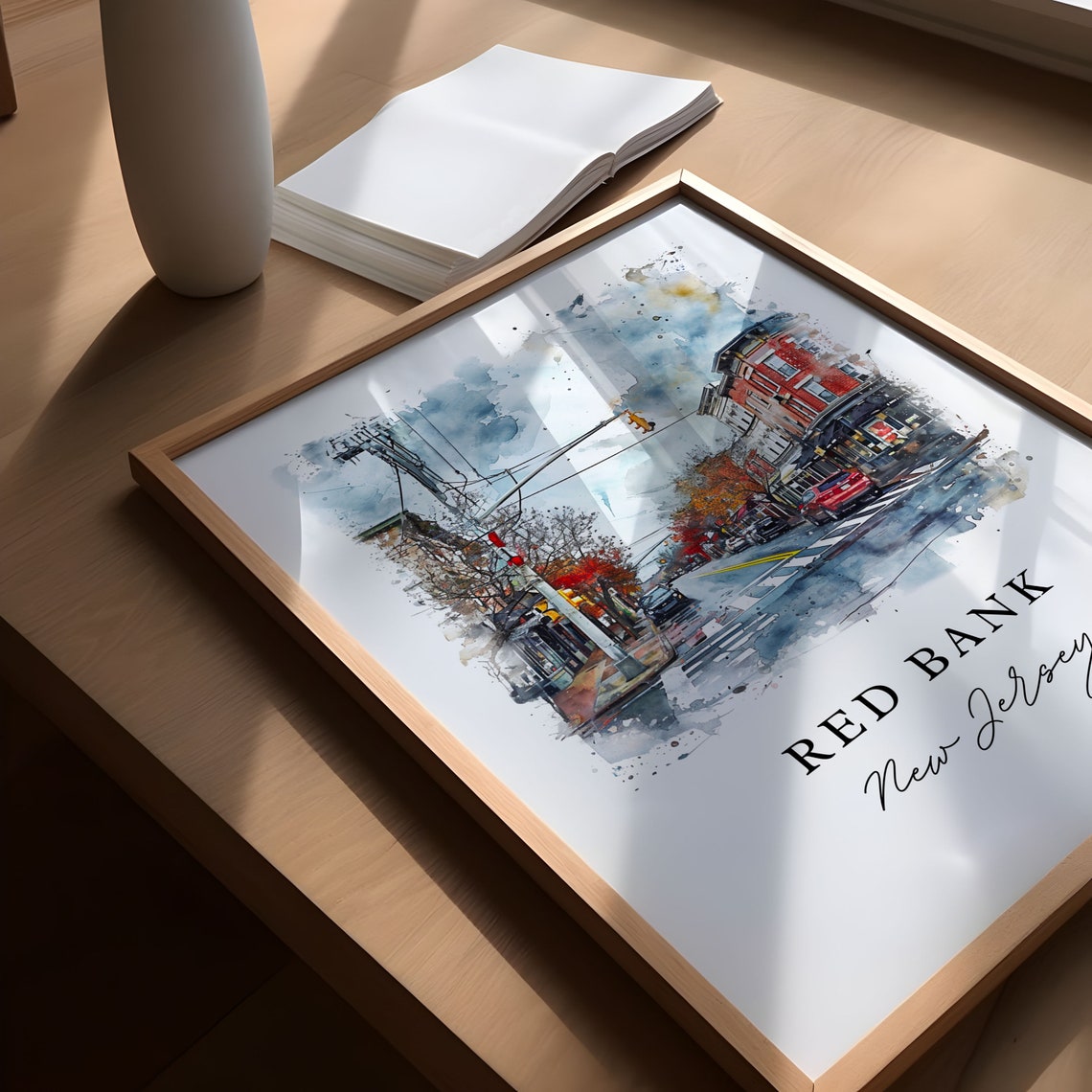 Red Bank Travel Poster, New Jersey Custom Text - Image 5