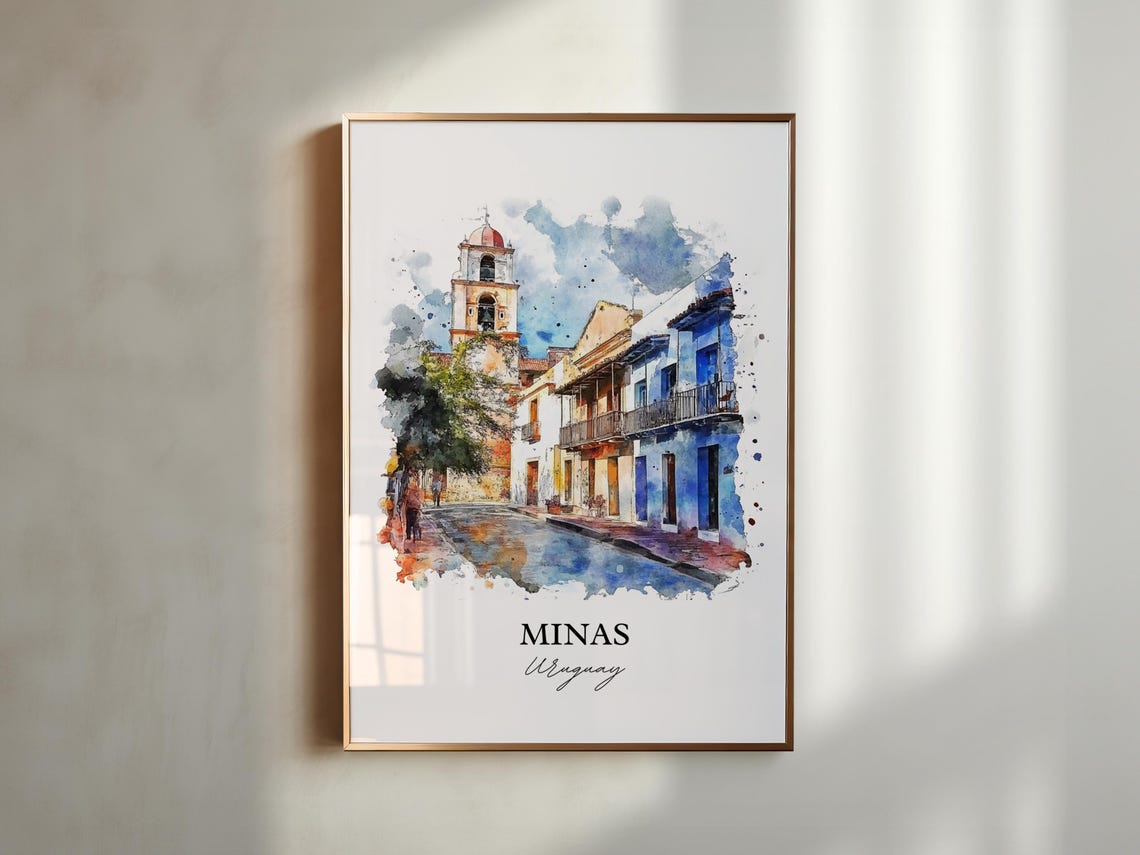 Minas Uruguay Wall Art Lavalleja Print Watercolor Gift Travel Poster Housewarming - Image 6