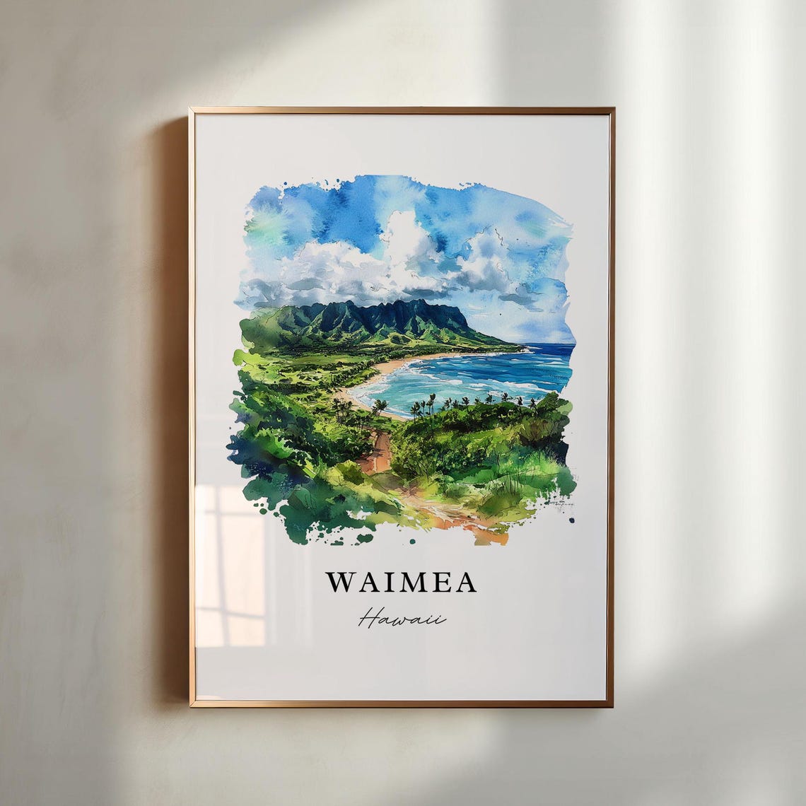 Waimea Hawaii Wall Art Waimea Print Waimea Hawaii Watercolor Art Waimea Gift Kohala Coast Travel Print Travel Poster Housewarming Gift