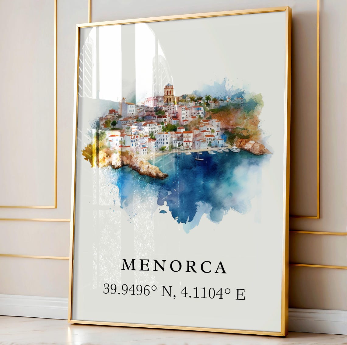 Menorca Spain Balearic Island Coast Watercolor Travel Poster - Image 4