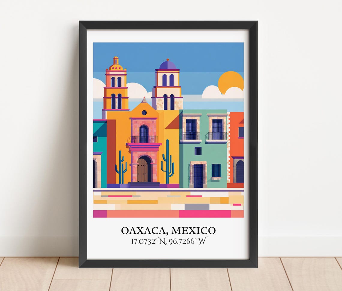Oaxaca Art Retro Travel Mexico Home Decor Gift Prints Housewarming - Image 4