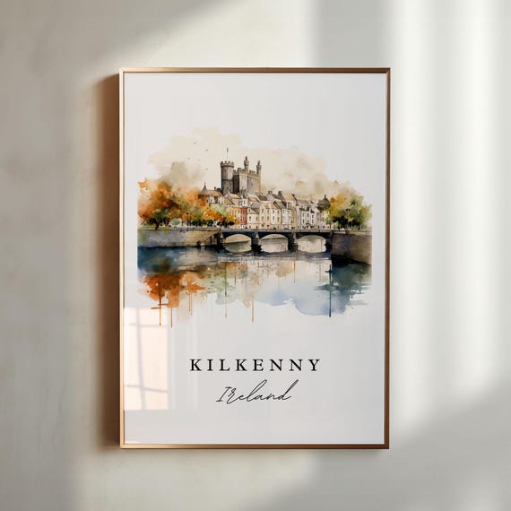 Kilkenny Ireland Travel Poster, Custom Text