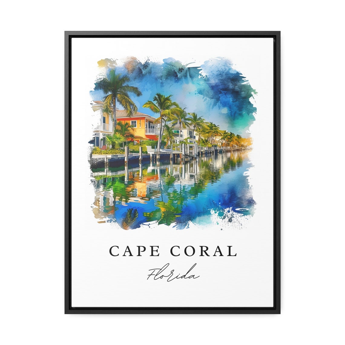 Cape Coral Florida Wall Art Print, Custom Text - Image 3