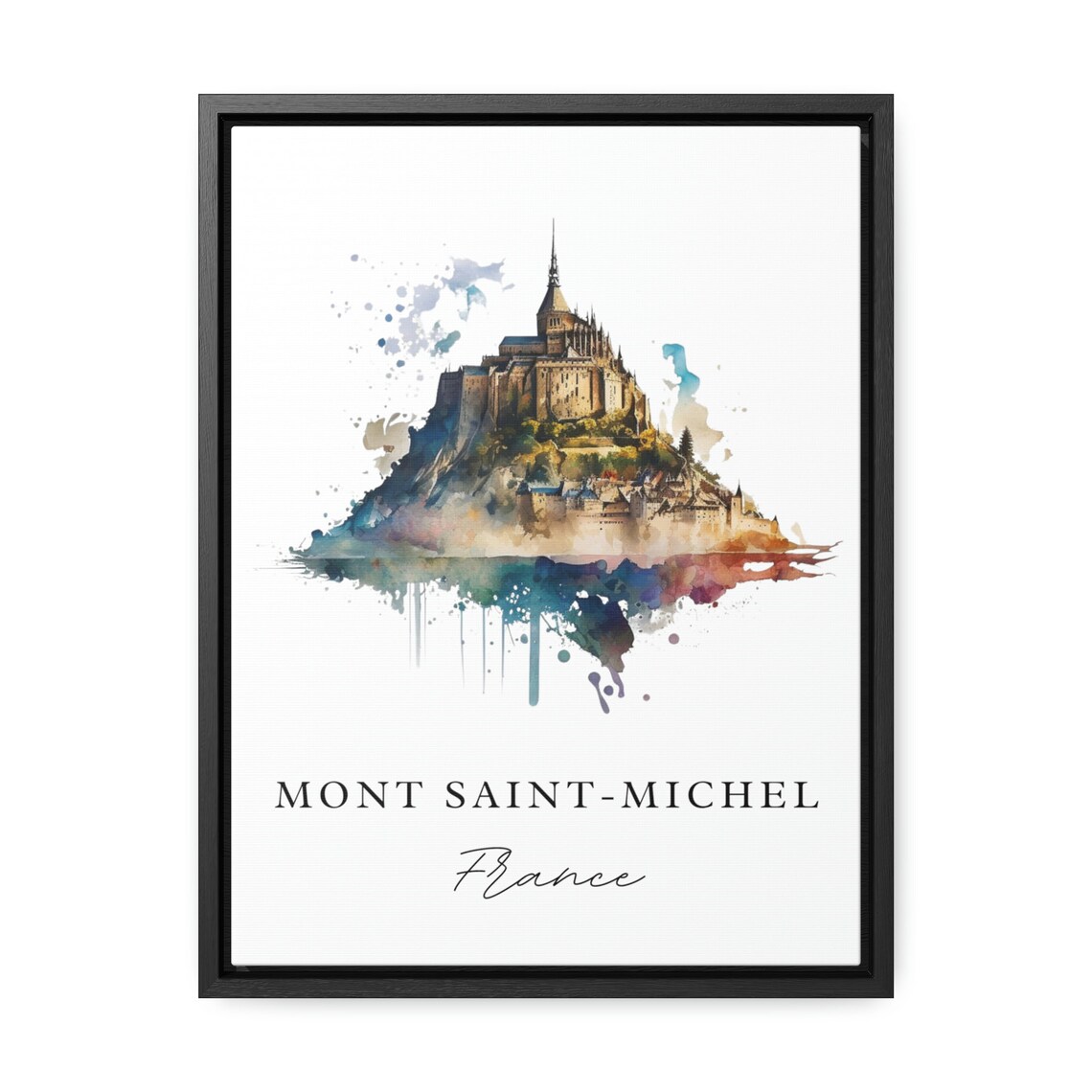 Mont Saint-Michel France Abbey Island Watercolor Travel Poster - Image 2