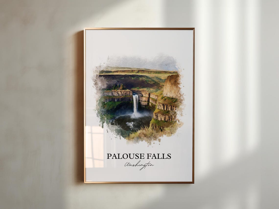 Palouse Falls Washington State Dramatic Canyon Waterfall Art Poster - Image 3
