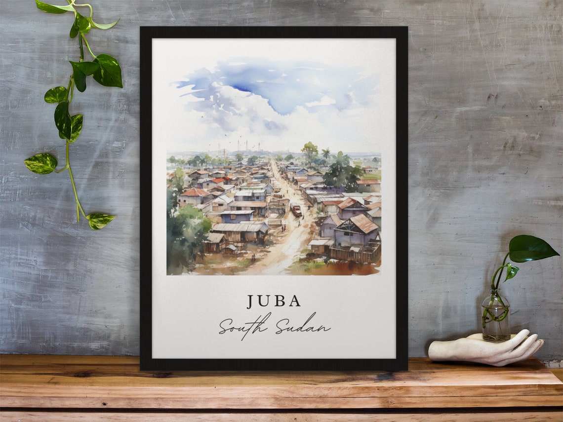 Juba South Sudan Wall Art Poster White Nile Central Equatoria State Gift Custom Text Personalized - Image 3