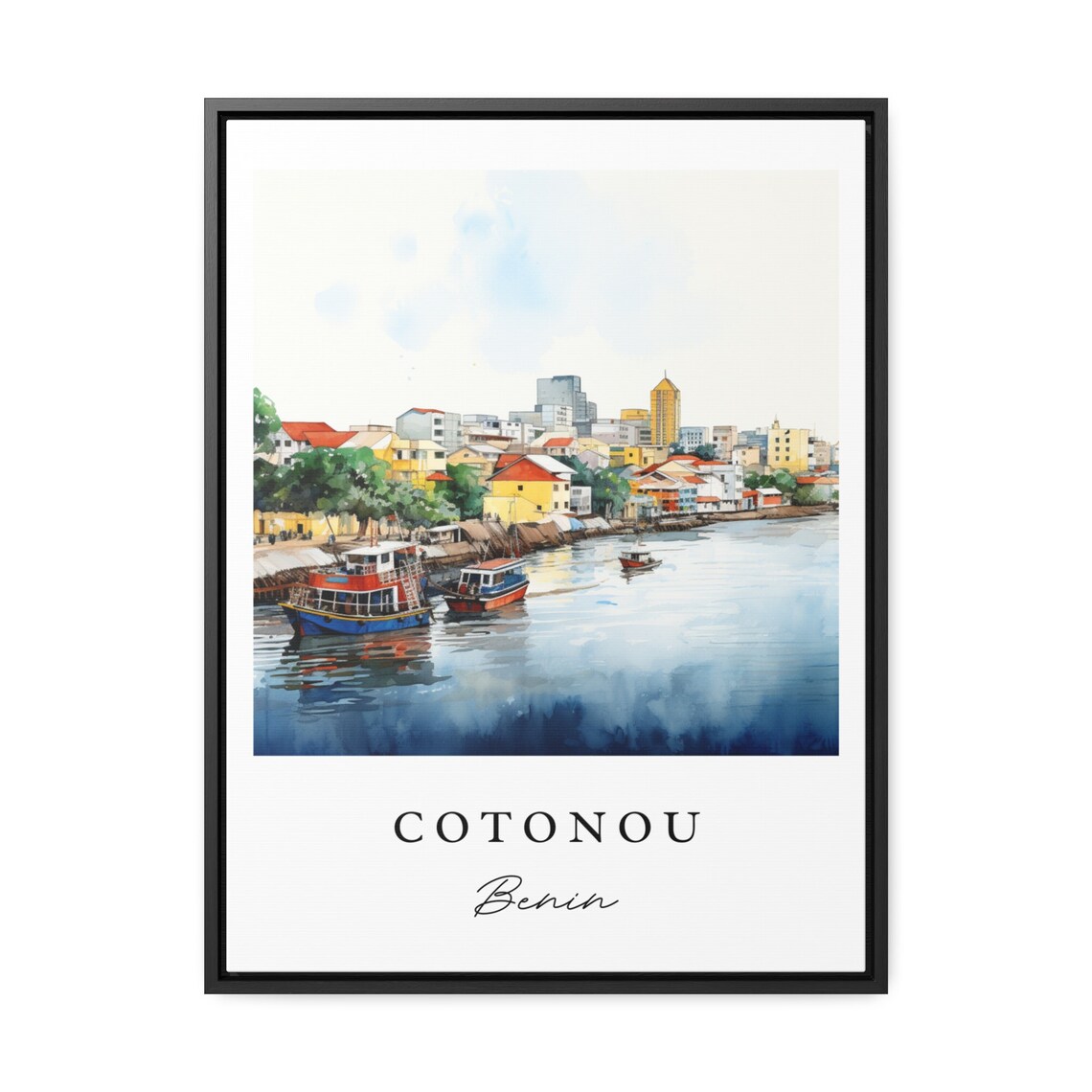 Cotonou Traditional Travel Poster, Benin Custom Text - Image 2