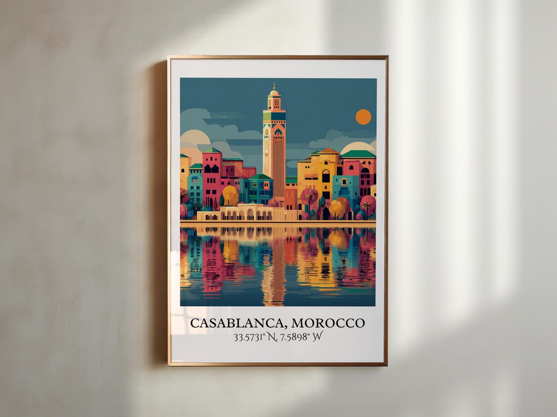 Casablanca Art Retro Travel Morocco Home Decor Gift Prints Housewarming - Image 4