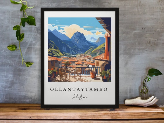 Ollantaytambo Modern Wall Art Peru Poster Machu Picchu Wedding Gift Birthday Present Custom Text Personalised