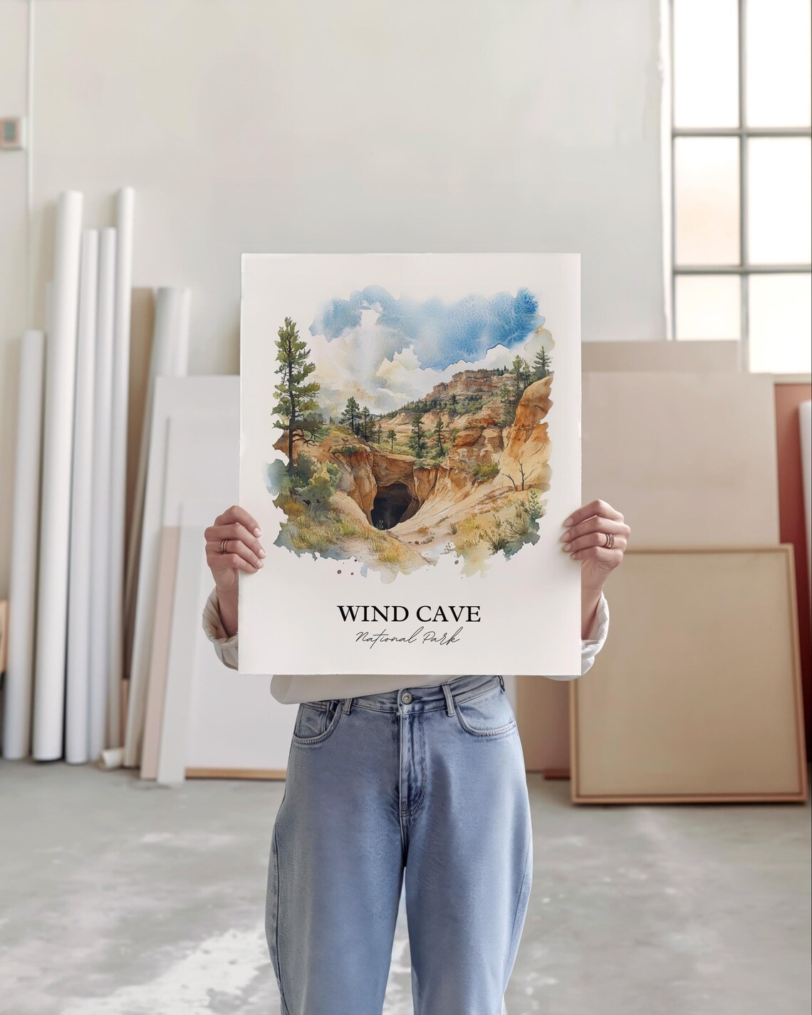 Wind Cave National Park South Dakota Dramatic Canyon Art Poster - Image 5