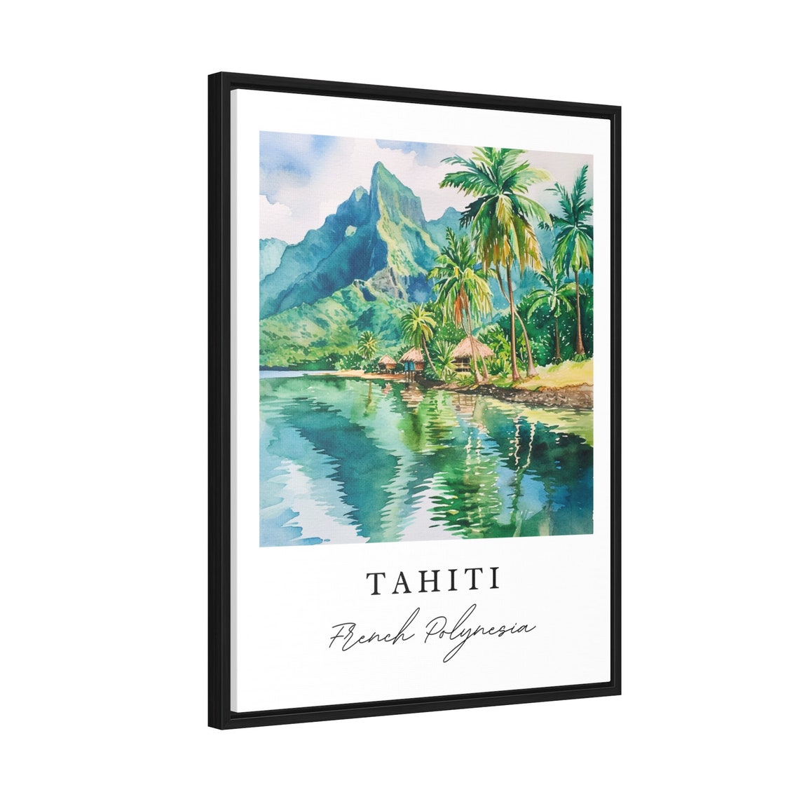 Tahiti French Polynesia Travel Poster, Custom Text - Image 2