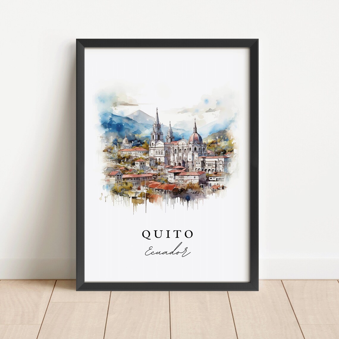 Quito Ecuador Custom Text Travel Poster Art - Image 3
