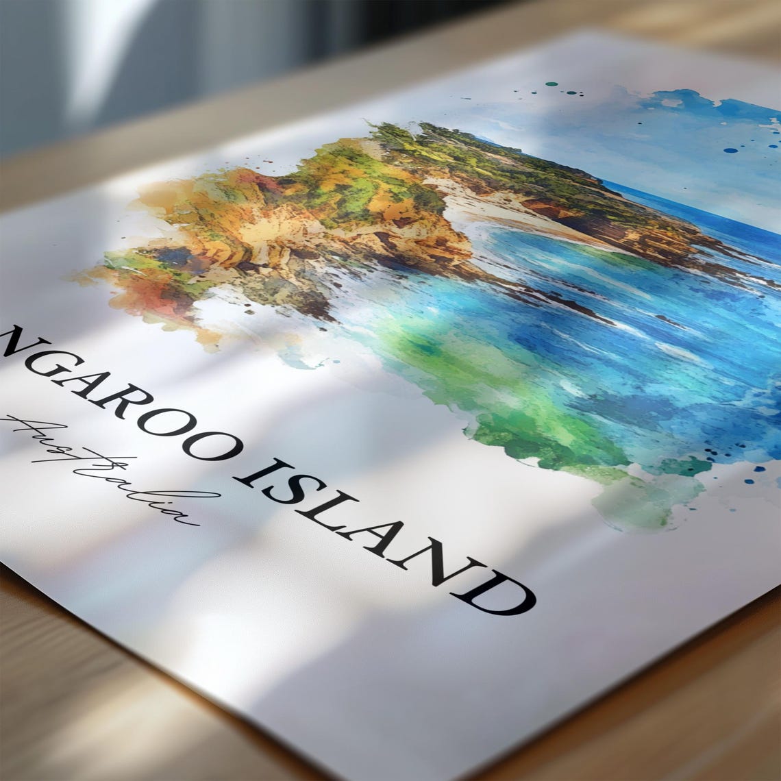 Kangaroo Island Wall Art Adelaide Print Australia Watercolor Gift Travel Poster Housewarming - Image 5