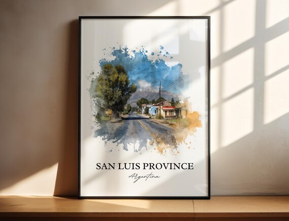 San Luis Province Wall Art Argentina Print Watercolor Gift Travel Poster Housewarming