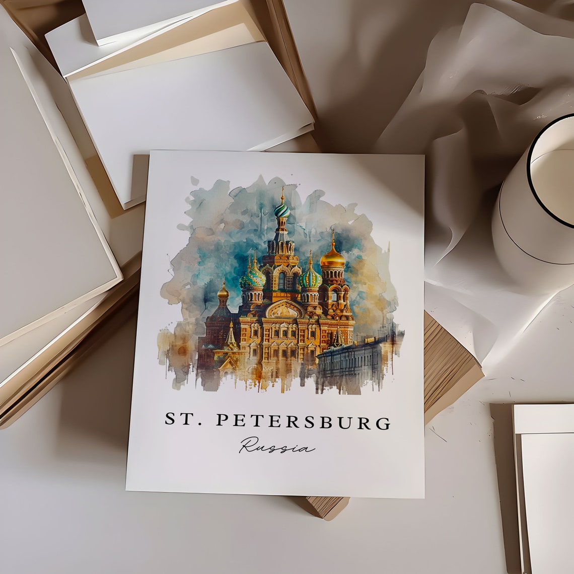 St Petersburg Russia Travel Poster, Custom Text - Image 6
