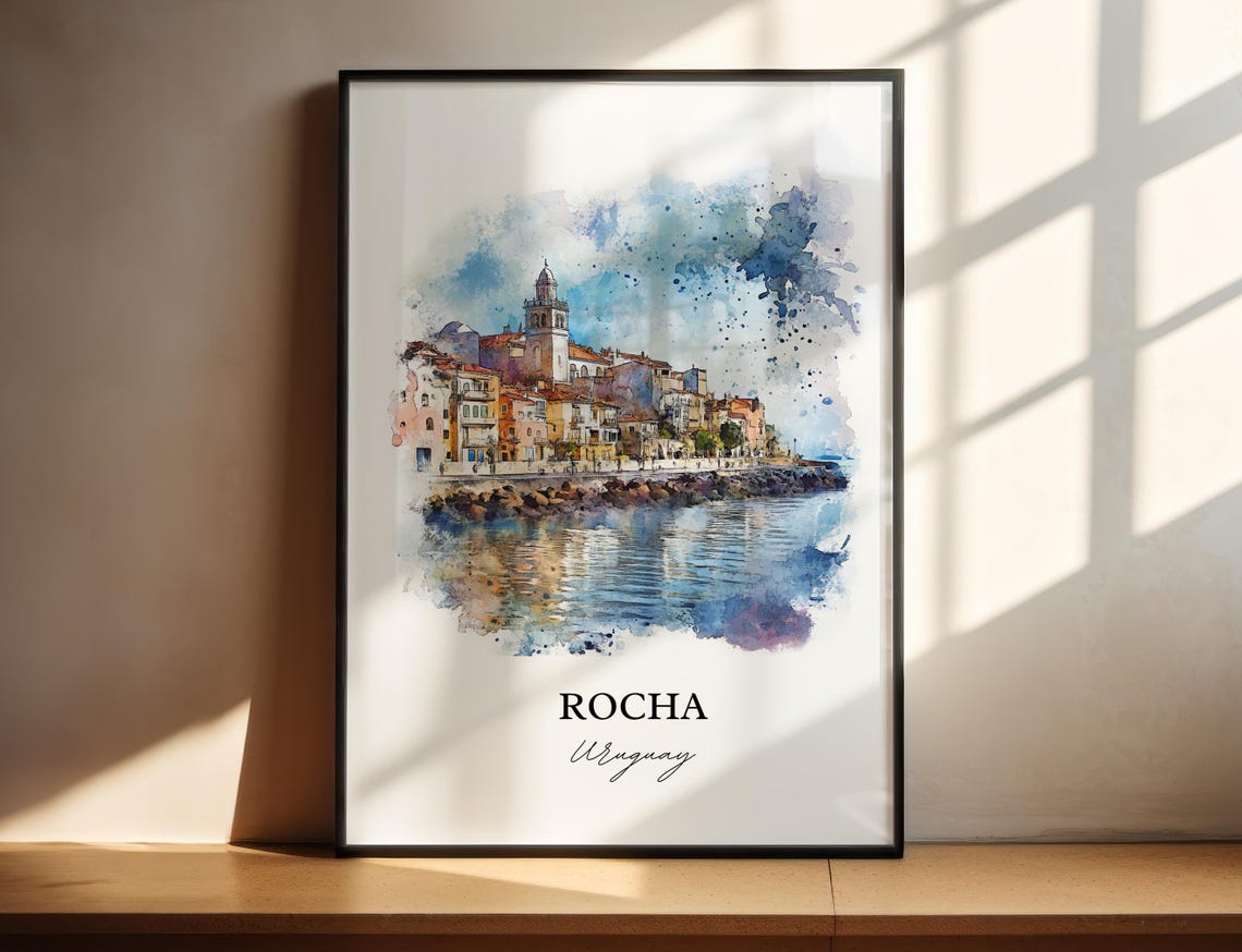 Rocha Uruguay Wall Art Print Watercolor Gift Travel Poster Housewarming