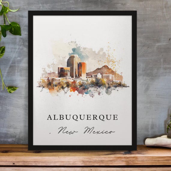 Albuquerque Nm Wall Art New Mexico Albuquerque Poster Albuquerque Wedding Gift Birthday Present Custom Text Personalised Gift