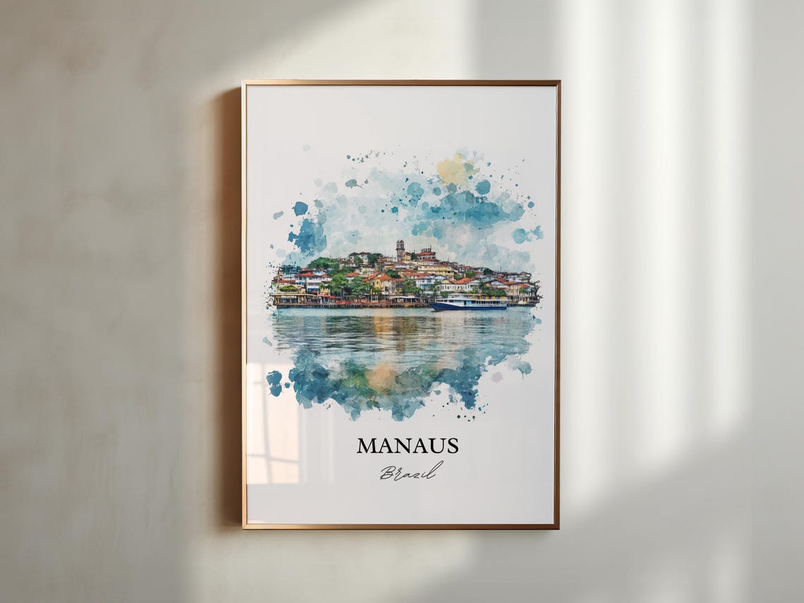 Manaus Brazil Wall Art Print Watercolor Gift Travel Poster Housewarming - Image 2