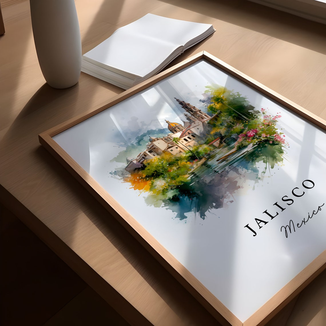 Jalisco Traditional Travel Art Mexico Poster Print Wedding Gift Birthday Present Custom Text Perfect - Image 5