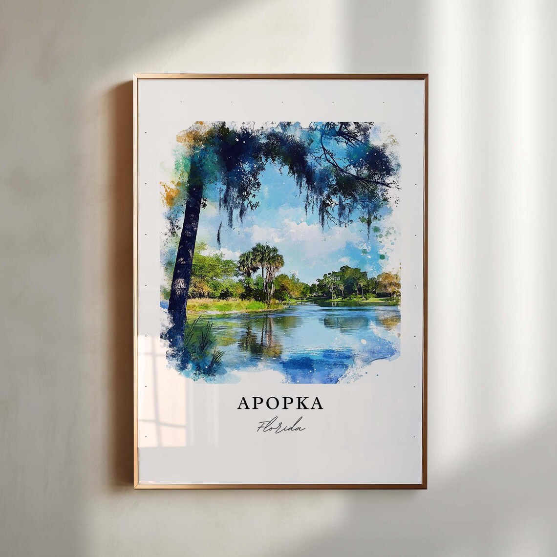Apopka Florida Watercolor Travel Poster Art Print