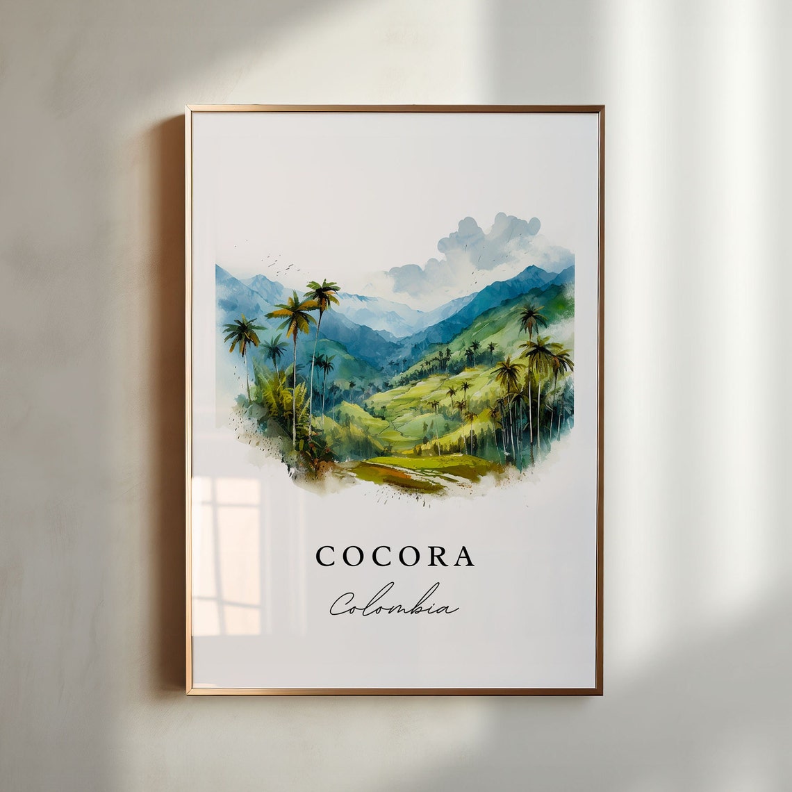 Cocora Wall Art Colombia Poster Print Wedding Gift Birthday Present Custom Text Perfect
