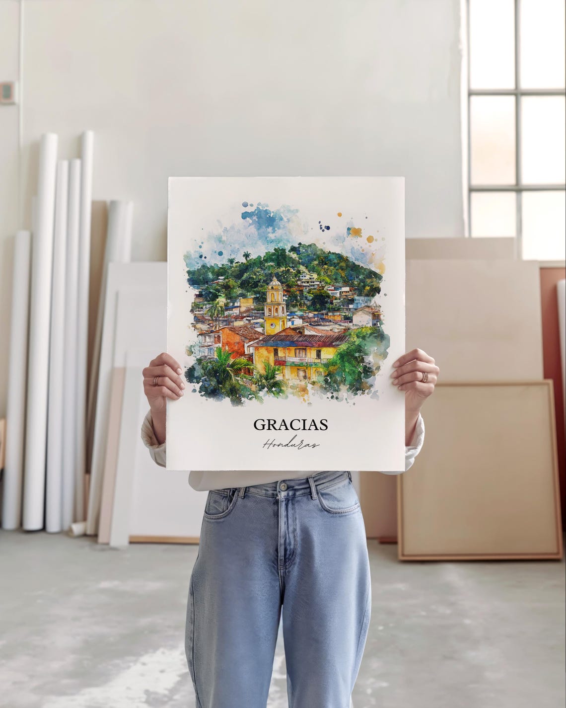 Gracias Honduras Wall Art Print Watercolor Gift Travel Poster Housewarming - Image 4