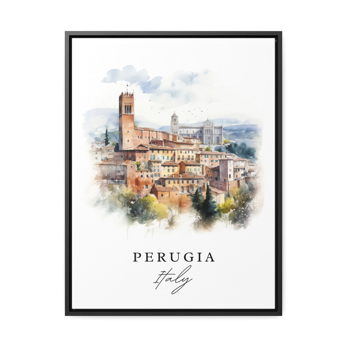 Perugia Traditional Travel Poster, Italy Art Print - Image 2