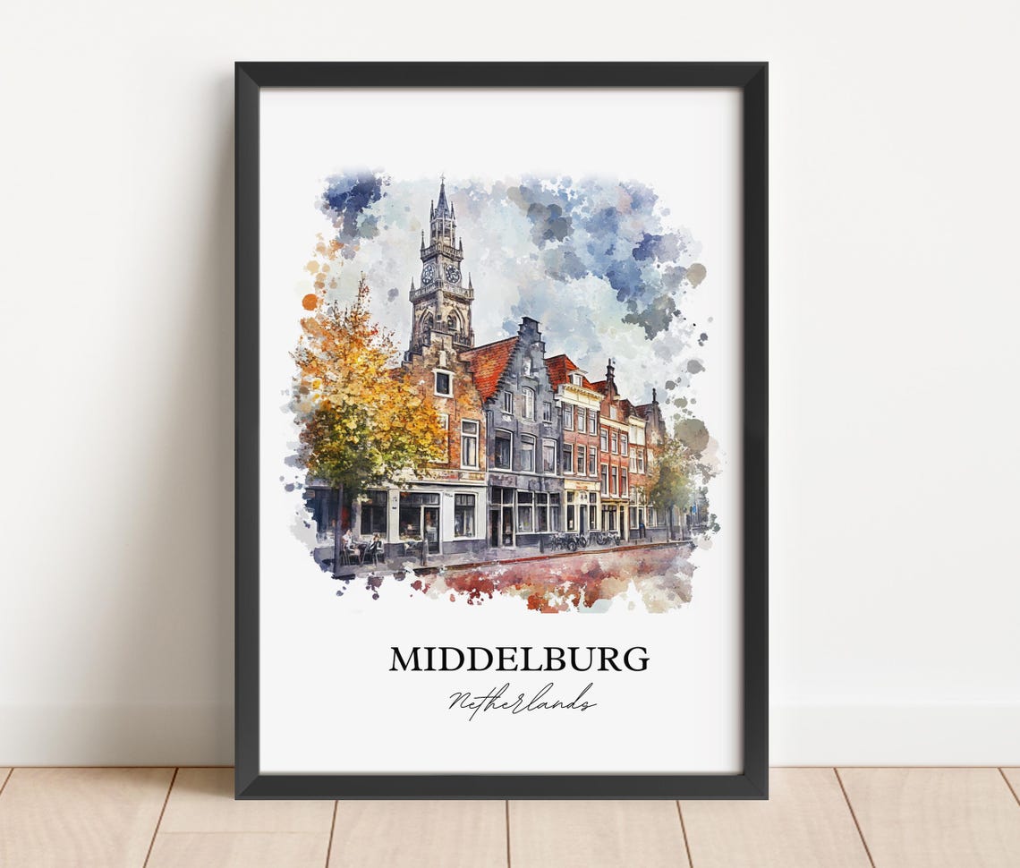 Middelburg Netherlands Watercolor Travel Poster - Image 2
