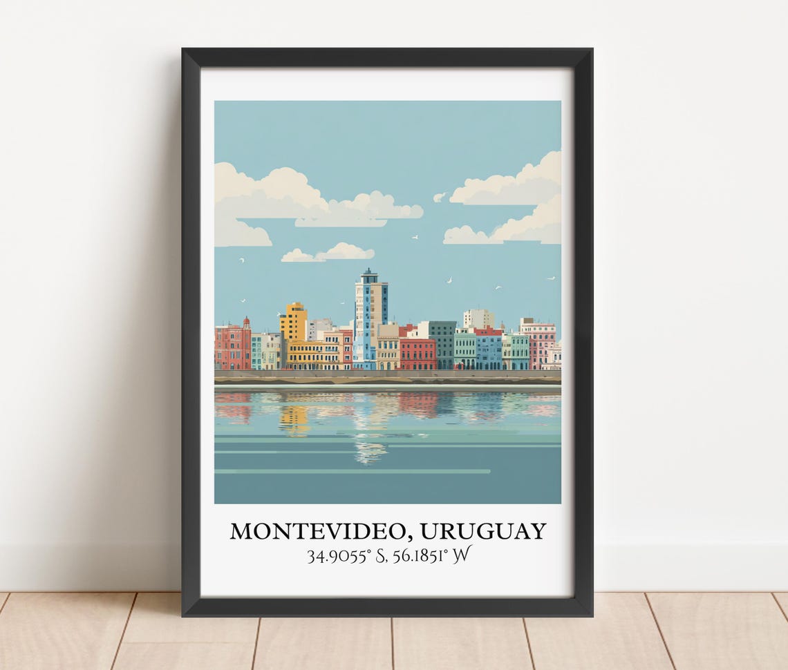Montevideo Art Retro Travel Home Decor Uruguay Gift Prints Housewarming - Image 3