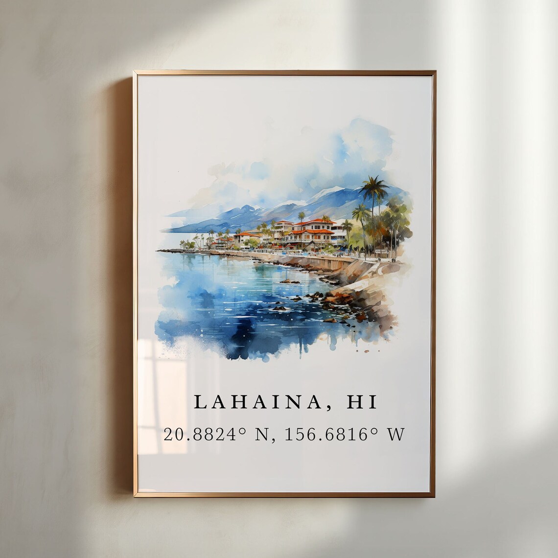 Lahaina Traditional Travel Poster, Maui Hawaii