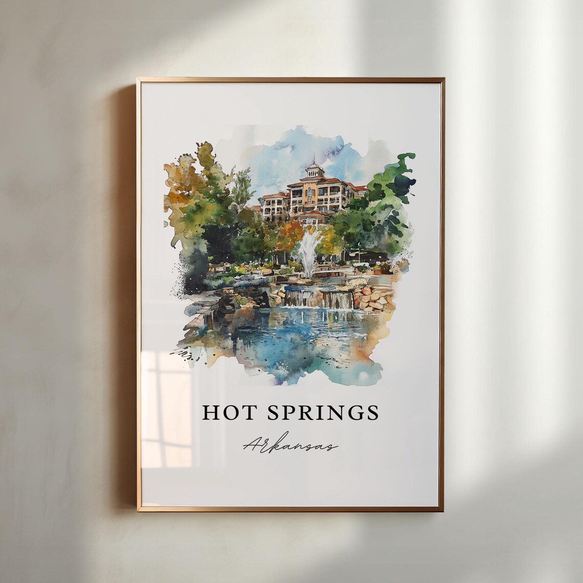 Hot Springs, AR Travel Poster, Ouachita Mountains