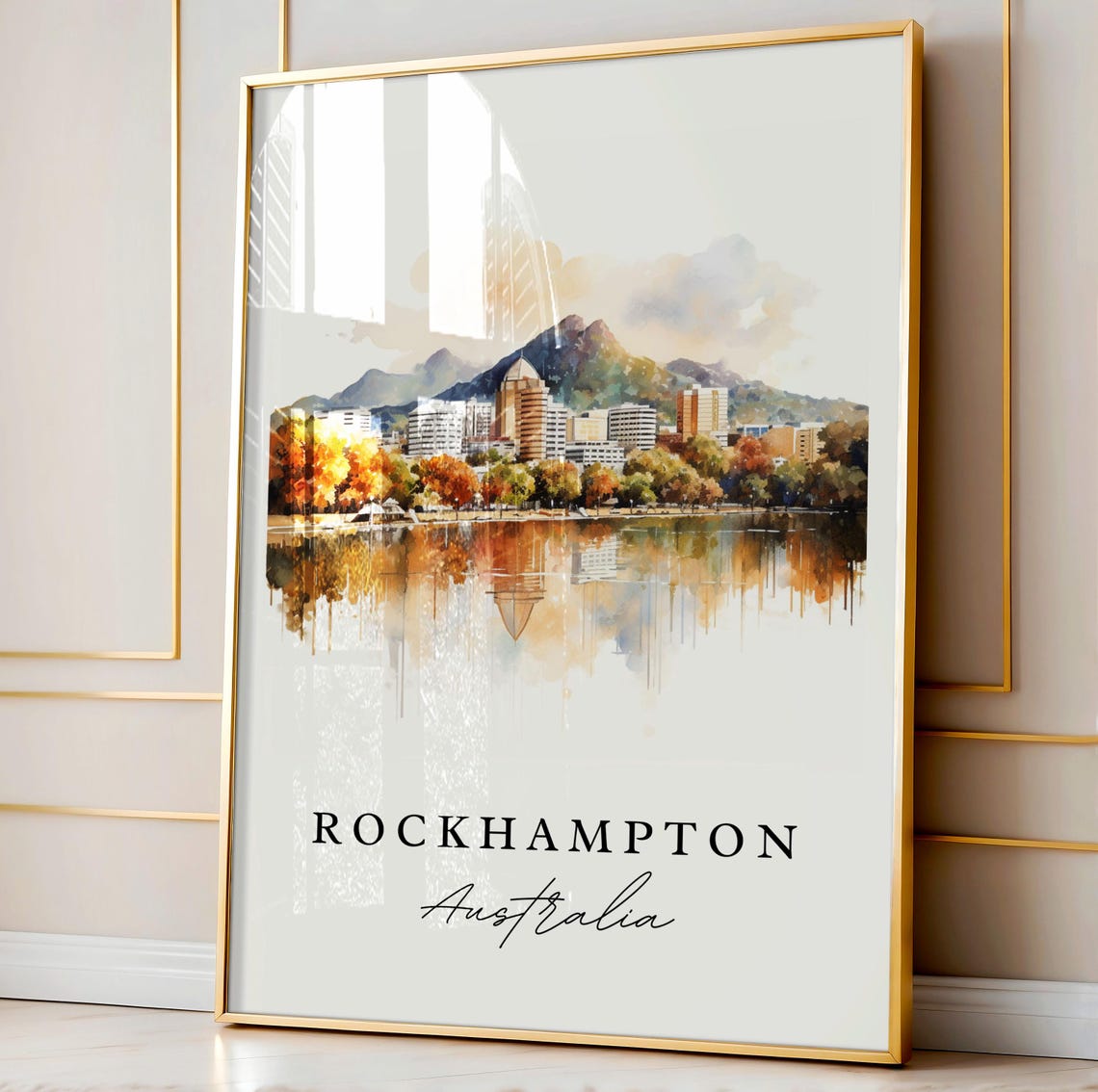 Rockhampton Queensland Travel Poster, Custom Text Print - Image 4