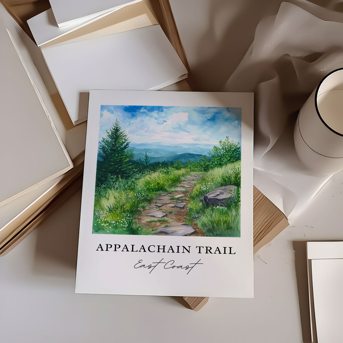 Appalachian Trail Art East Coast Mtn Print Mountain Wedding Gift Birthday Present Custom Text Perfect - Image 6