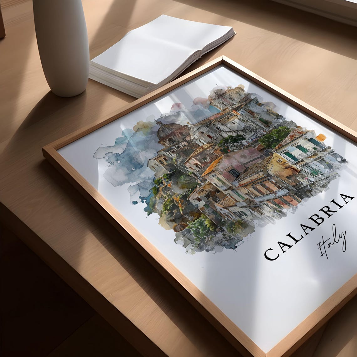 Calabria Italy Watercolor Travel Poster, Housewarming - Image 5