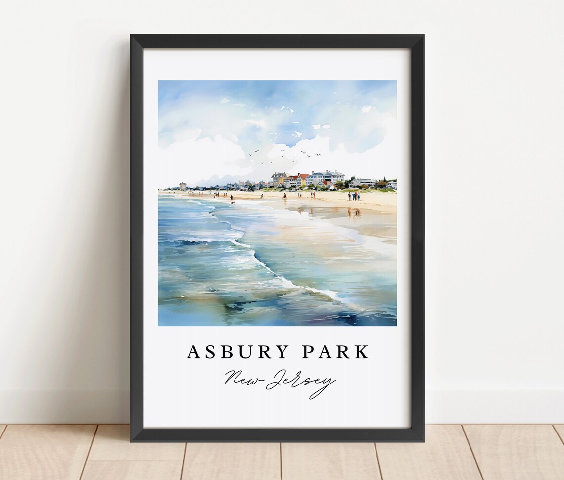 Asbury Park Traditional Travel Poster, New Jersey
