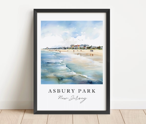 Asbury Park Traditional Travel Poster, New Jersey