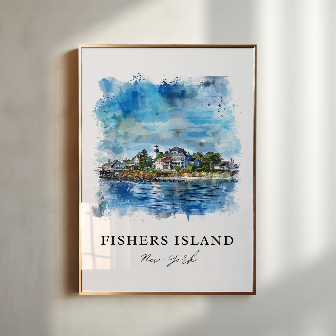 Fishers Island Art Fishers Island Ny Print Long Island Watercolor Art Fishers Island Gift Travel Print Travel Poster Housewarming Gift