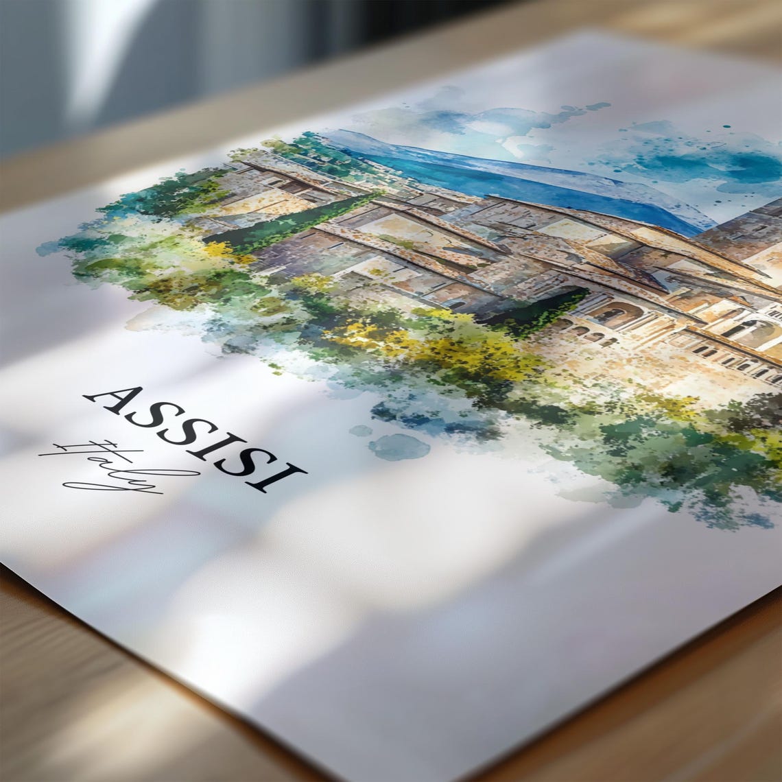 Assisi Italy Travel Poster, Umbria Region Watercolor - Image 6