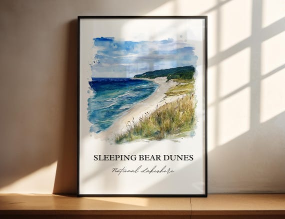 Sleeping Bear Dunes Manitou Islands Travel Poster