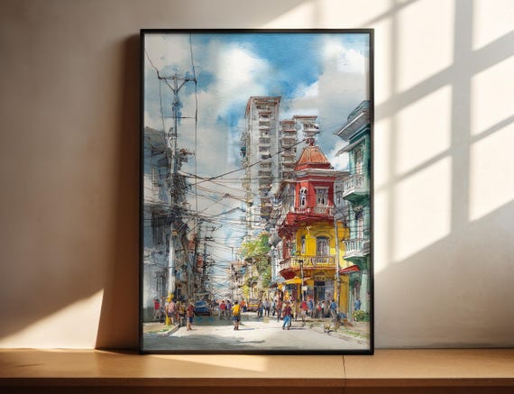 Guayaquil Ecuador Watercolor Art Travel Print Artwork City Decor Wall