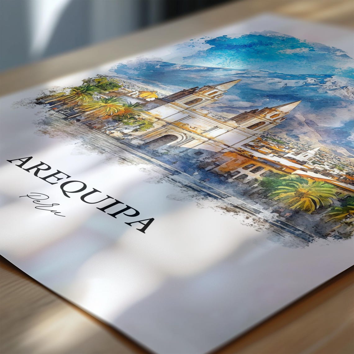 Arequipa Watercolor Travel Poster, Peru Wall Art - Image 6