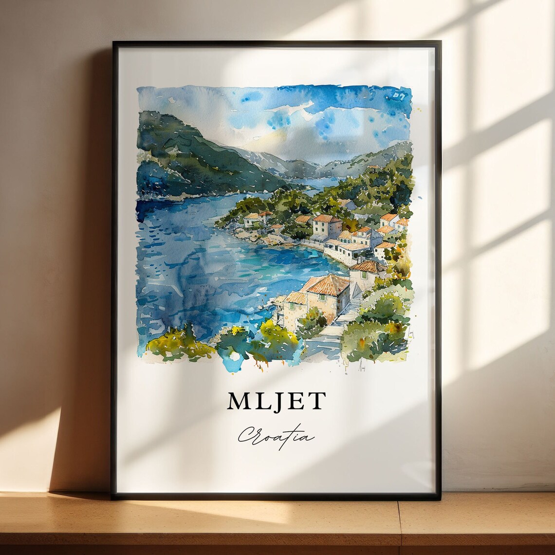 Mljet Croatia Island Bay Village Watercolor Adriatic Travel Poster - Image 4