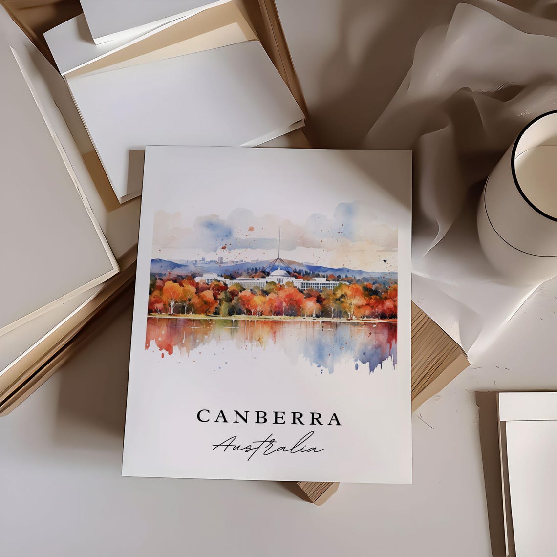 Canberra Australia Wall Art Poster Wedding Gift Birthday Present Custom Text Personalized - Image 6